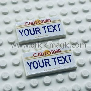 Lego® Nummerbord met uw eigen tekst California