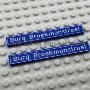 1x8 Lego® Straatnaam bord met uw eigen tekst Nederland/NL